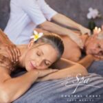 Senior couple getting a massage